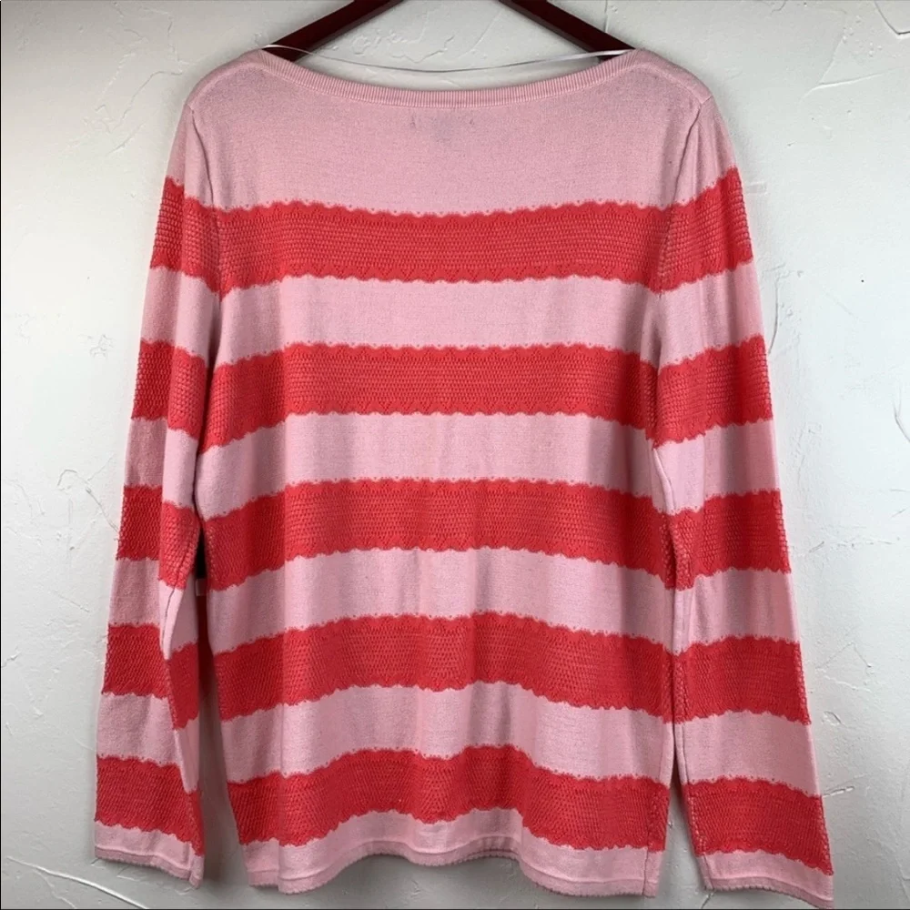 ❤️🔥Tommy Hilfiger - Pink Heather Lace Trim Sweater - XL - Picture 4 of 6